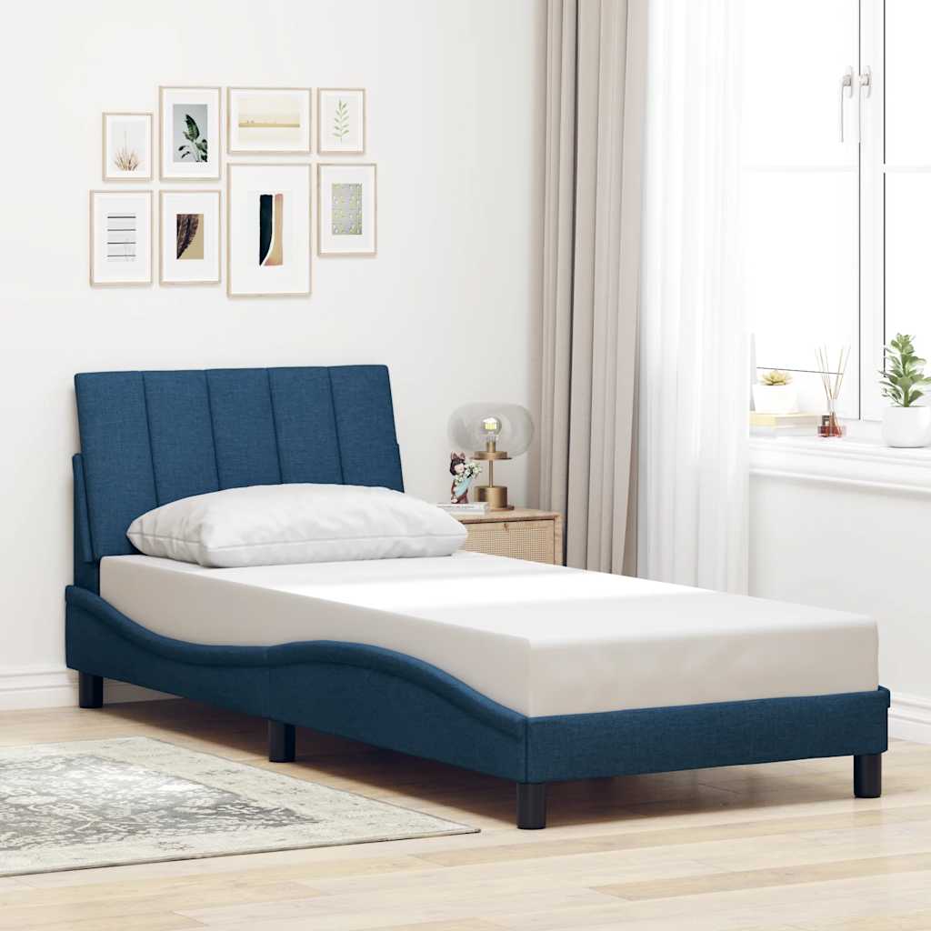 Cadre de lit sans matelas bleu 80x200 cm tissu Lits & cadres de lit vidaXL