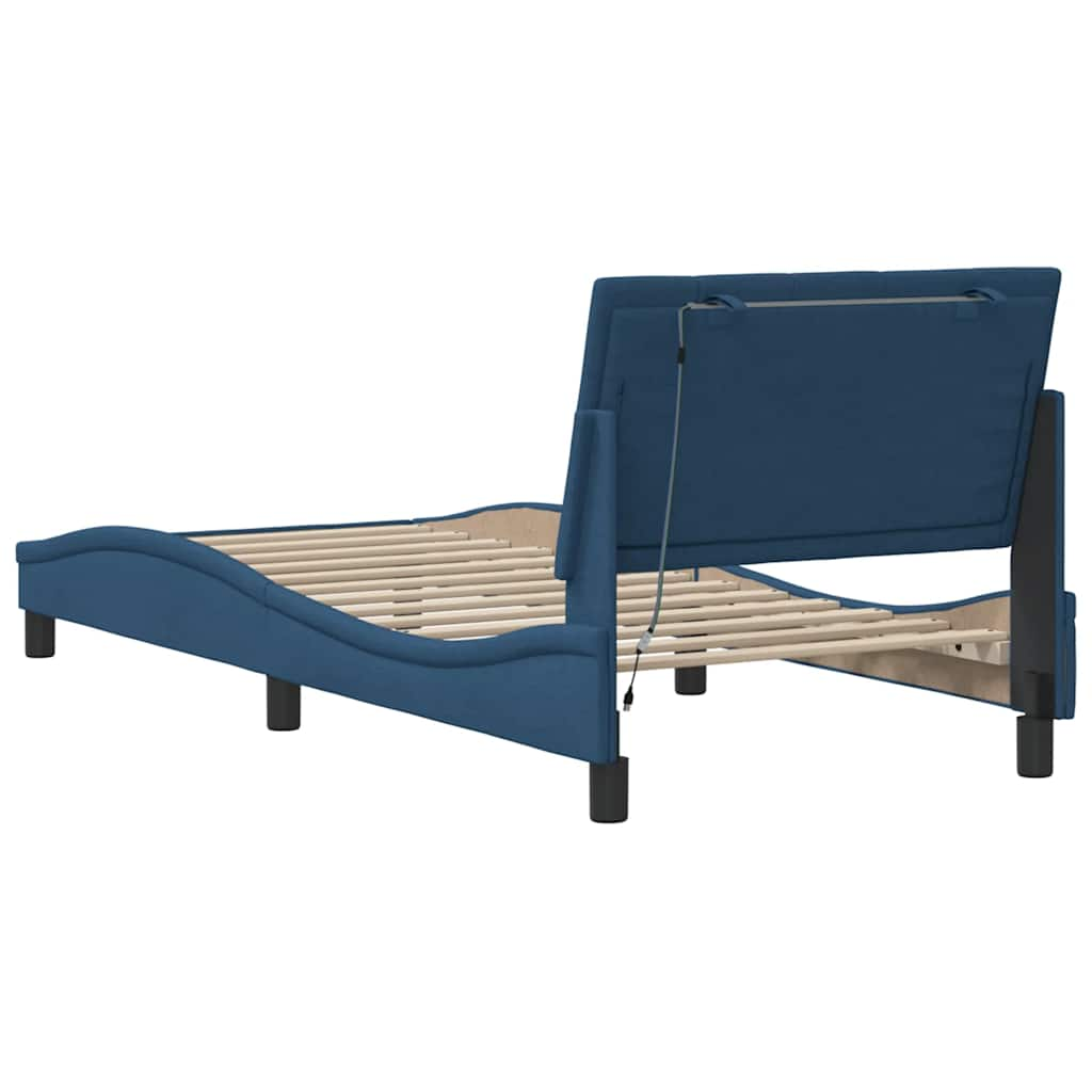 Cadre de lit sans matelas bleu 80x200 cm tissu Lits & cadres de lit vidaXL