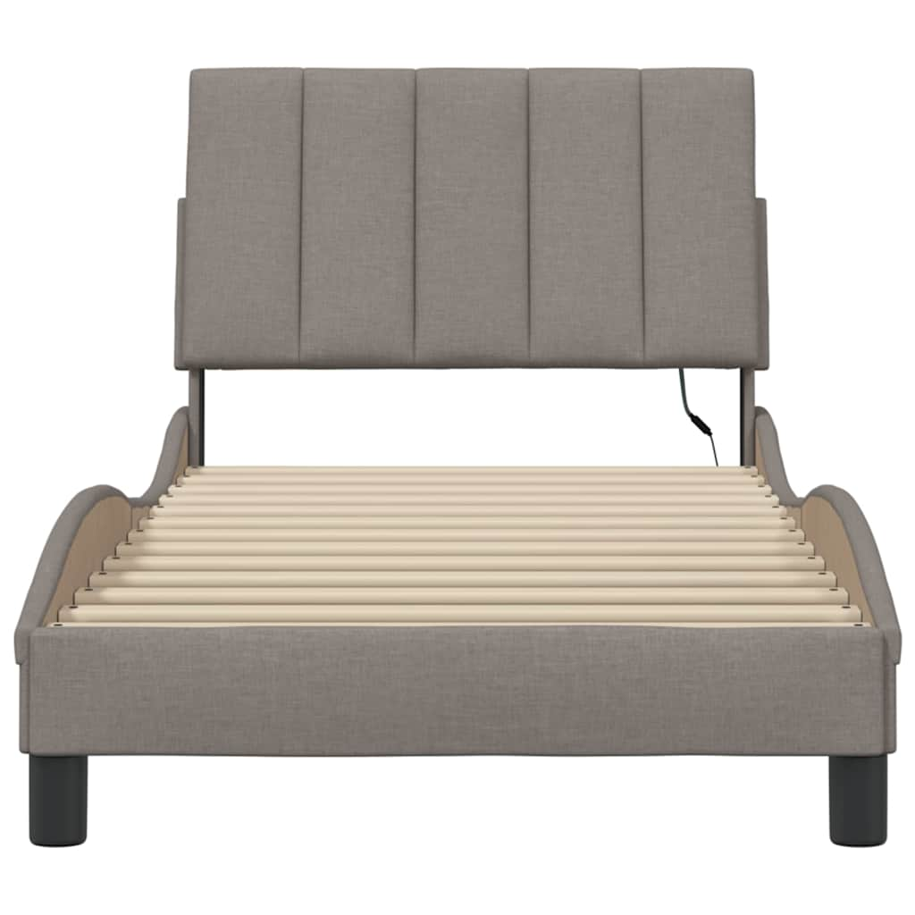 Cadre de lit sans matelas taupe 90x190 cm tissu Lits & cadres de lit vidaXL