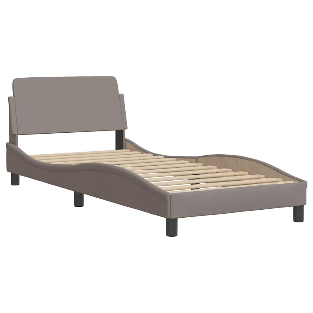 Cadre de lit sans matelas taupe 90x190 cm tissu Lits & cadres de lit vidaXL