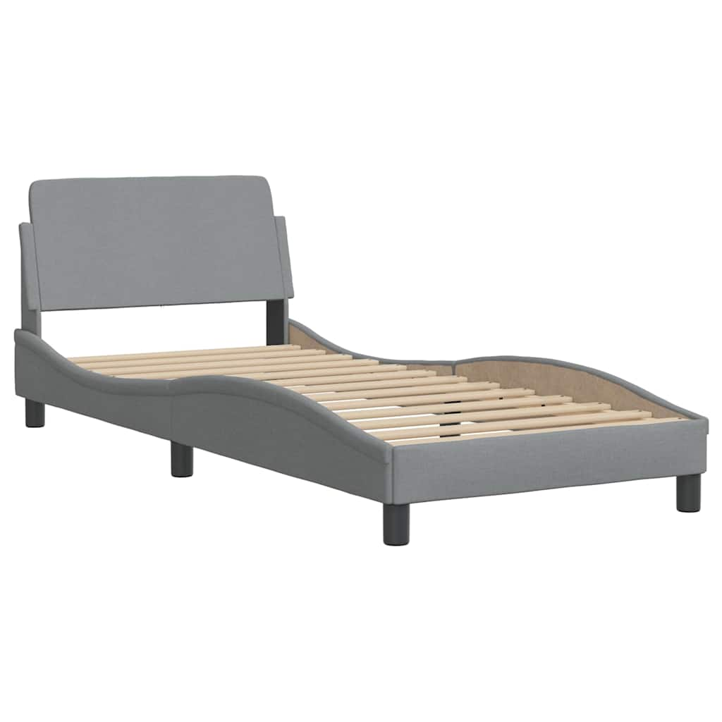 Cadre de lit sans matelas gris clair 90x200 cm tissu Lits & cadres de lit vidaXL