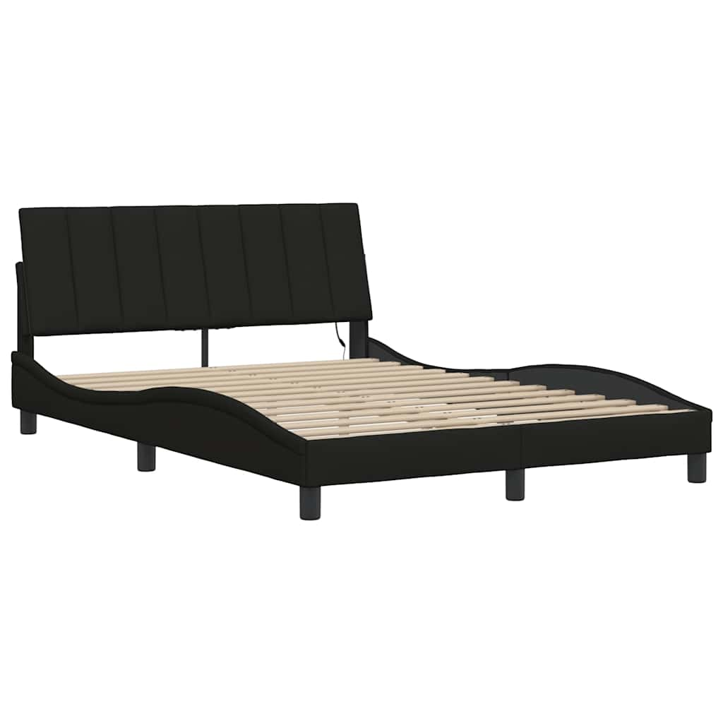 Cadre de lit sans matelas noir 120x200 cm tissu Lits & cadres de lit vidaXL