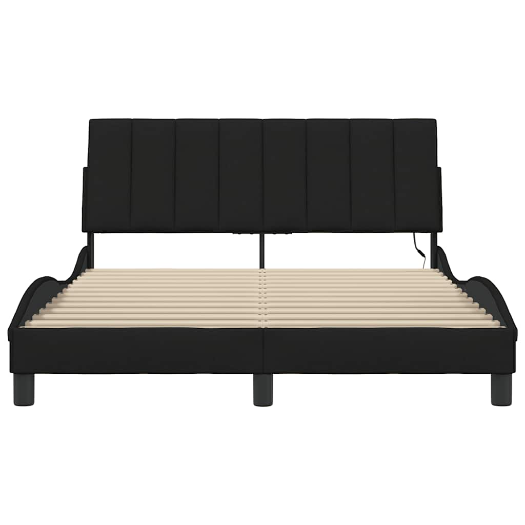 Cadre de lit sans matelas noir 120x200 cm tissu Lits & cadres de lit vidaXL