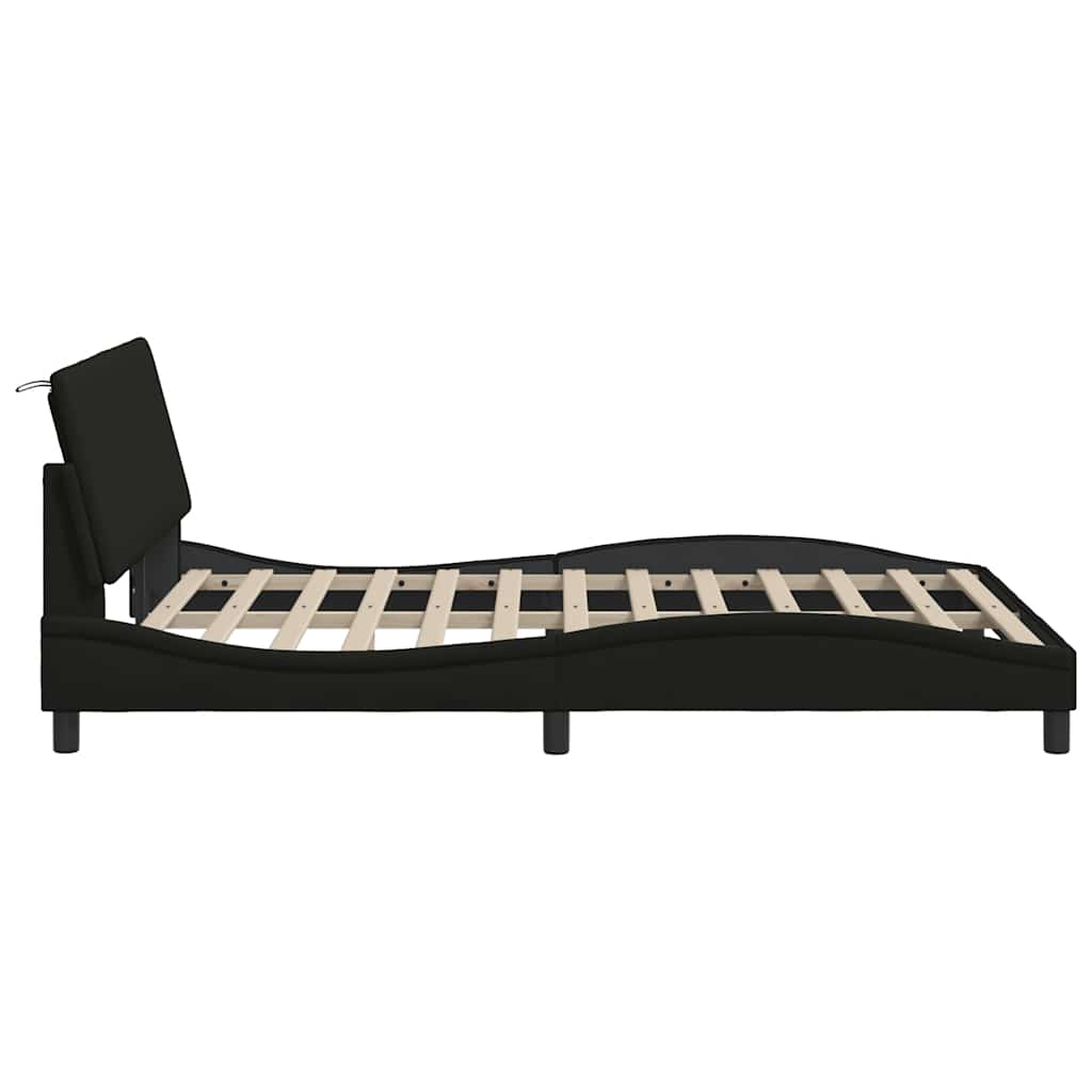 Cadre de lit sans matelas noir 120x200 cm tissu Lits & cadres de lit vidaXL