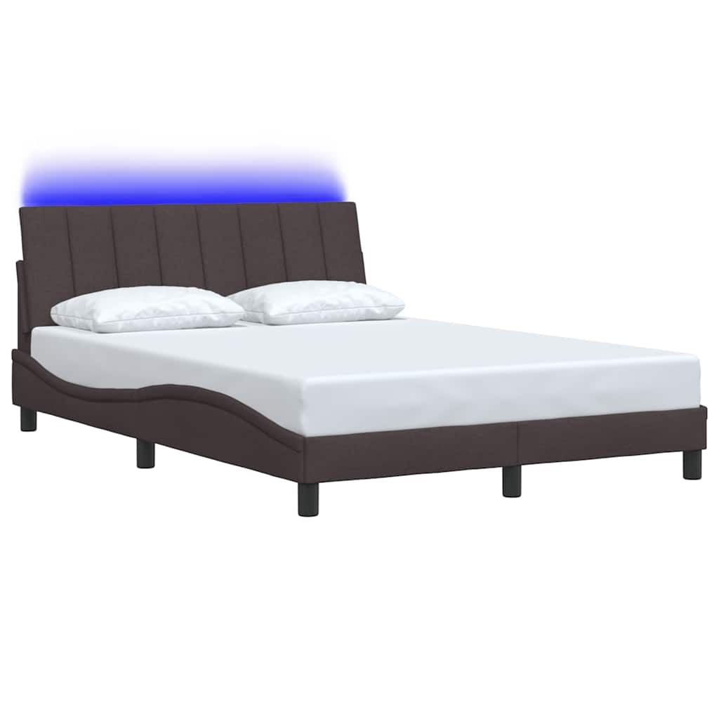 Cadre de lit sans matelas marron foncé 120x200 cm tissu Lits & cadres de lit vidaXL