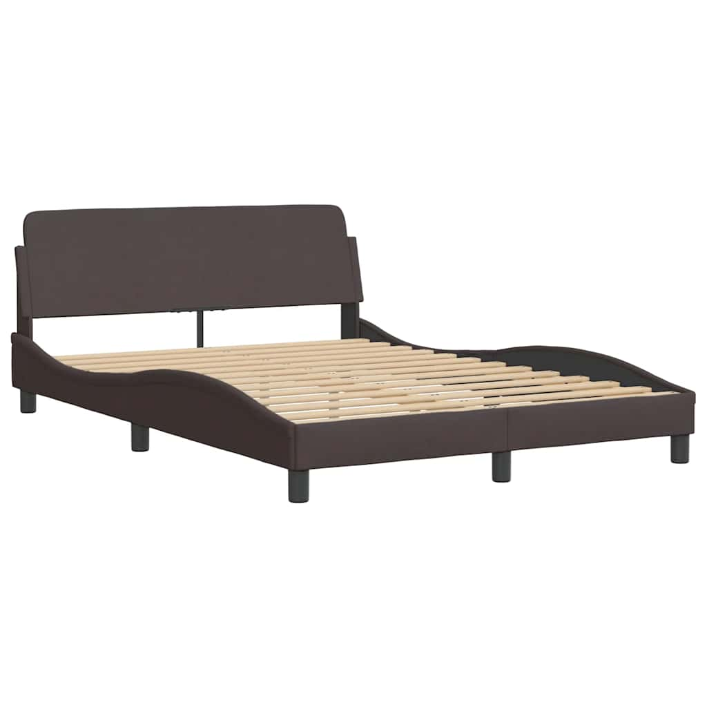 Cadre de lit sans matelas marron foncé 120x200 cm tissu Lits & cadres de lit vidaXL