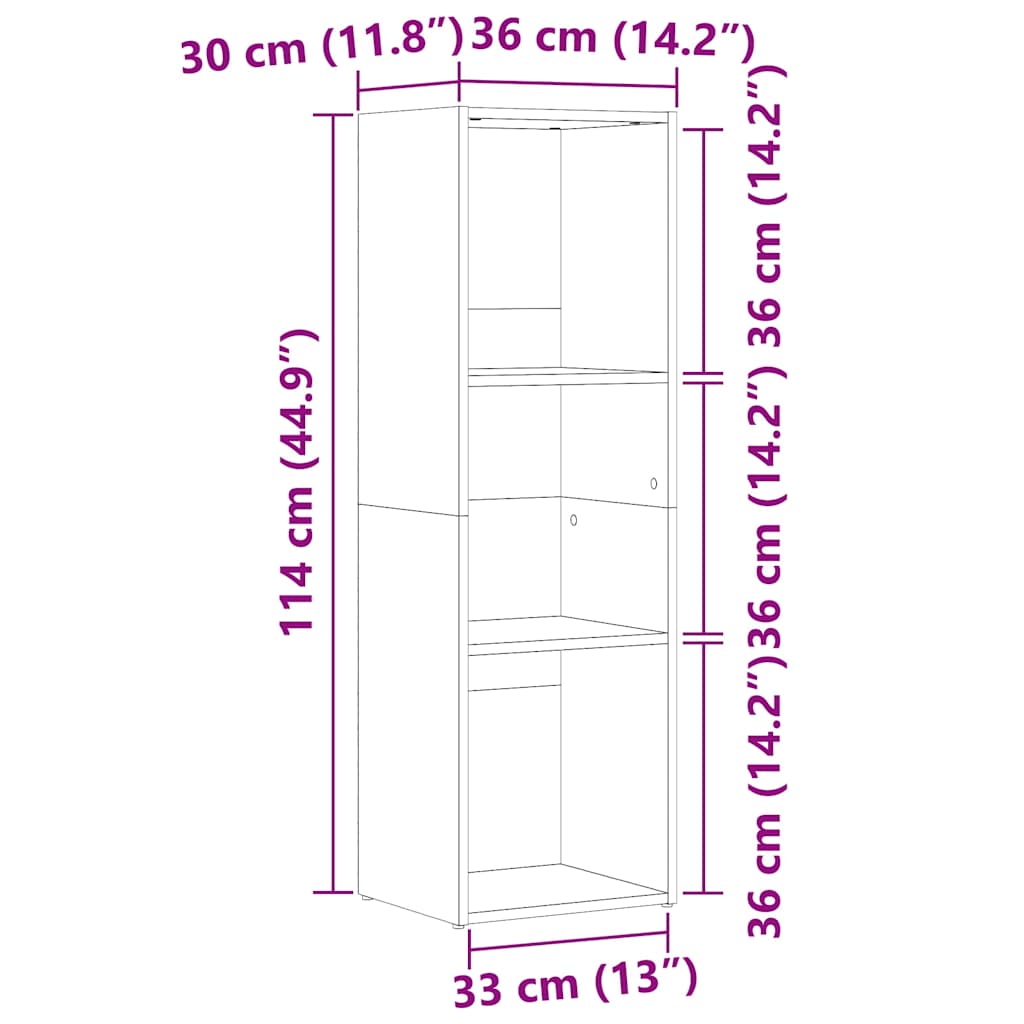 Bibliothèque chêne artisanal 36x30x114 cm bois d'ingénierie Bibliothèques vidaXL   