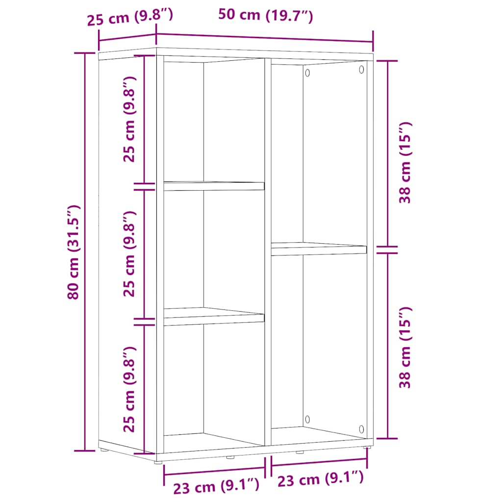 Bibliothèque vieux bois 45x25x80 cm bois d'ingénierie Bibliothèques vidaXL   