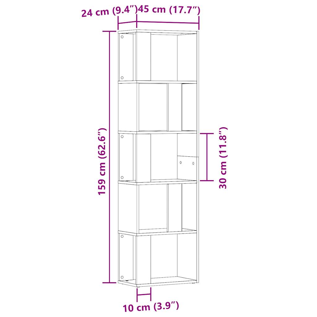 Bibliothèque vieux bois 45x24x159 cm bois d'ingénierie Bibliothèques vidaXL