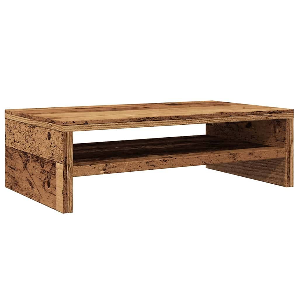 Support de moniteur vieux bois 42 x 24 x 13cm bois d'ingénierie Meubles TV vidaXL