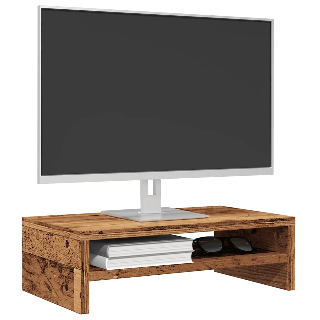 Support de moniteur vieux bois 42 x 24 x 13cm bois d'ingénierie Meubles TV vidaXL