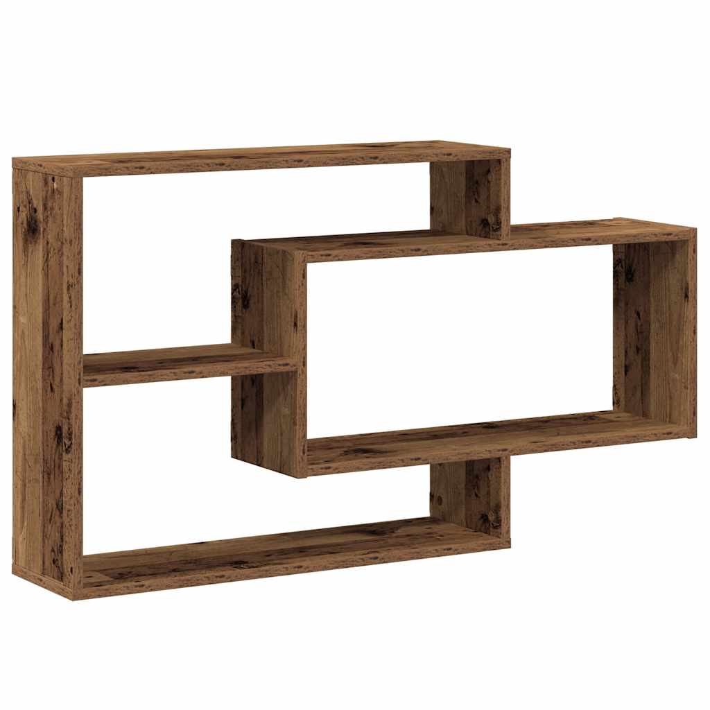 Étagère murale vieux bois 104x20x58,5 cm bois d'ingénierie Étagères murales & corniches vidaXL