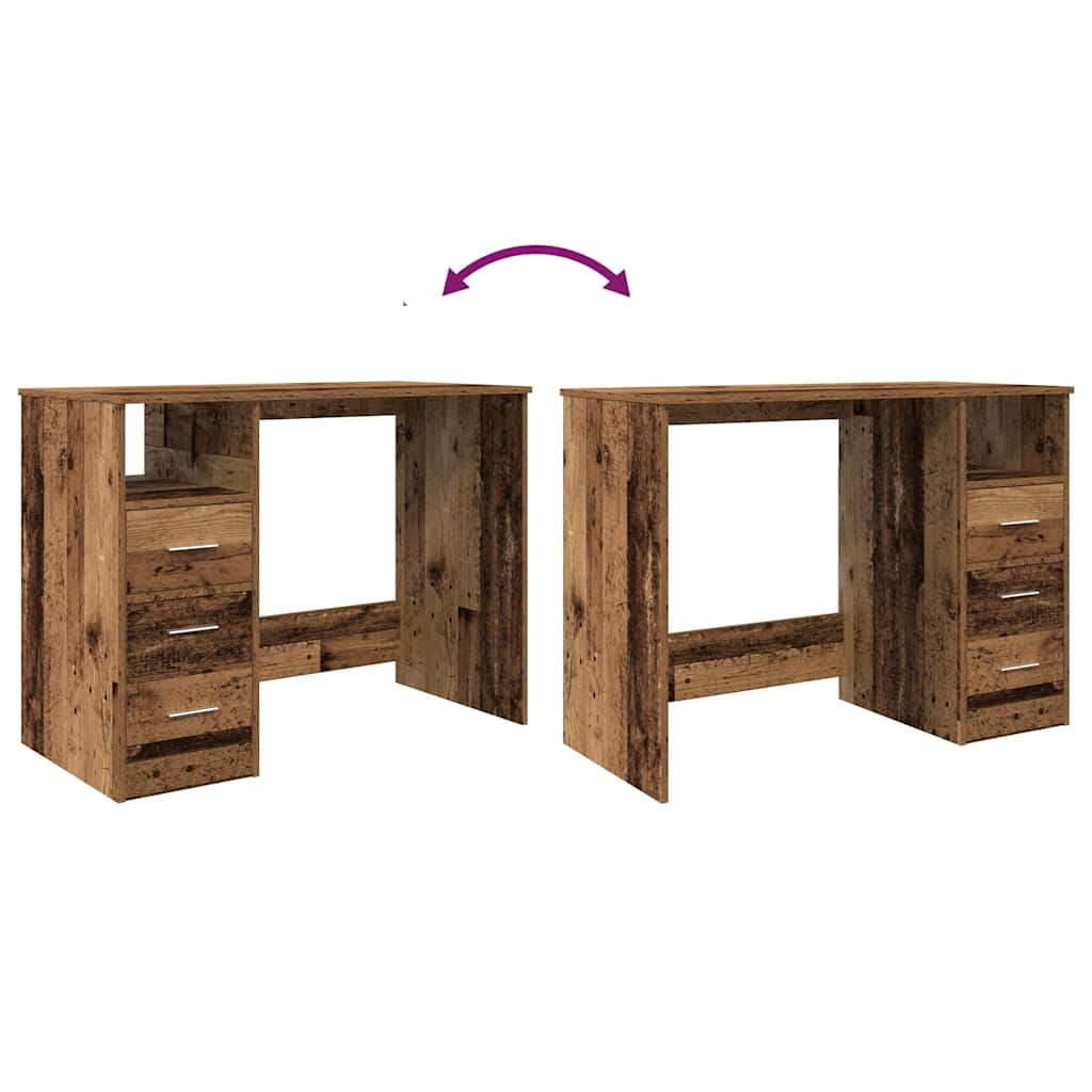 Bureau vieux bois 102x76x50 cm bois d'ingénierie Bureaux vidaXL   