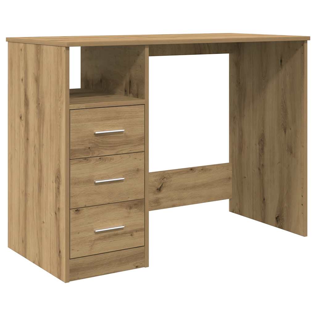 Bureau chêne artisanal 102x76x50 cm bois d'ingénierie Bureaux vidaXL   