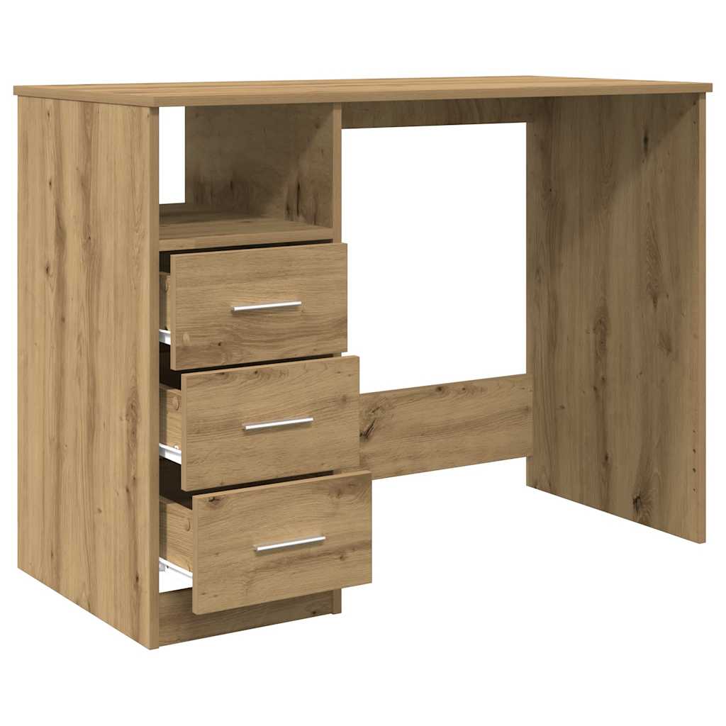 Bureau chêne artisanal 102x76x50 cm bois d'ingénierie Bureaux vidaXL   