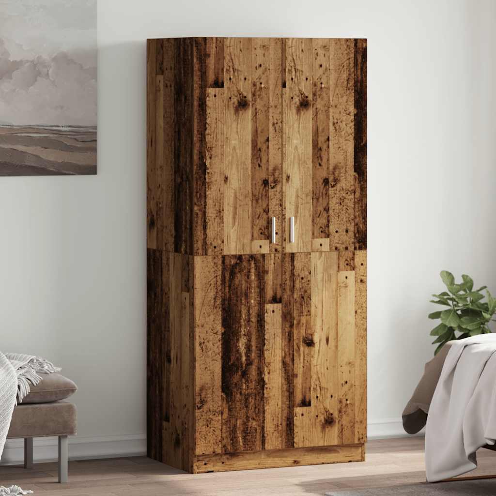 Garde-robe vieux bois 80x52x180 cm bois d'ingénierie Armoires vidaXL