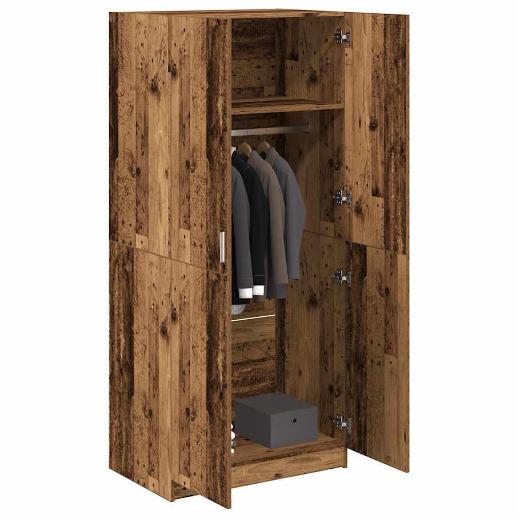 Garde-robe vieux bois 80x52x180 cm bois d'ingénierie Armoires vidaXL