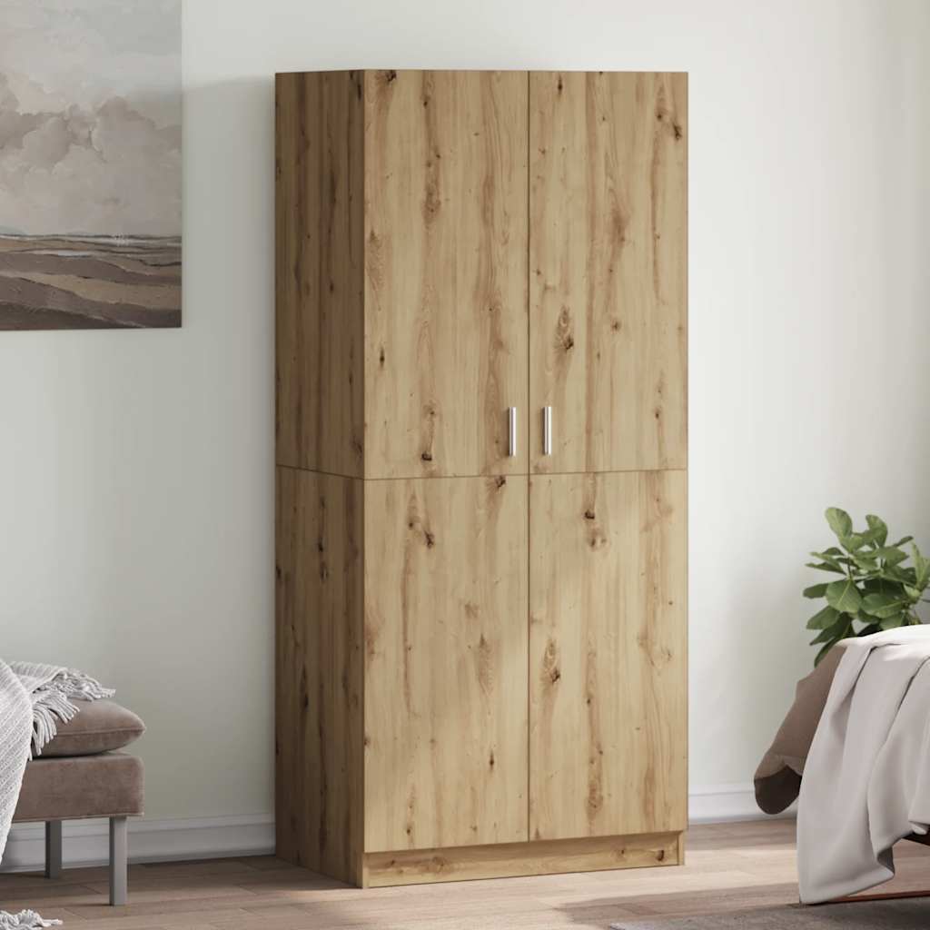 Garde-robe chêne artisanal 80x52x180 cm bois d'ingénierie Armoires vidaXL