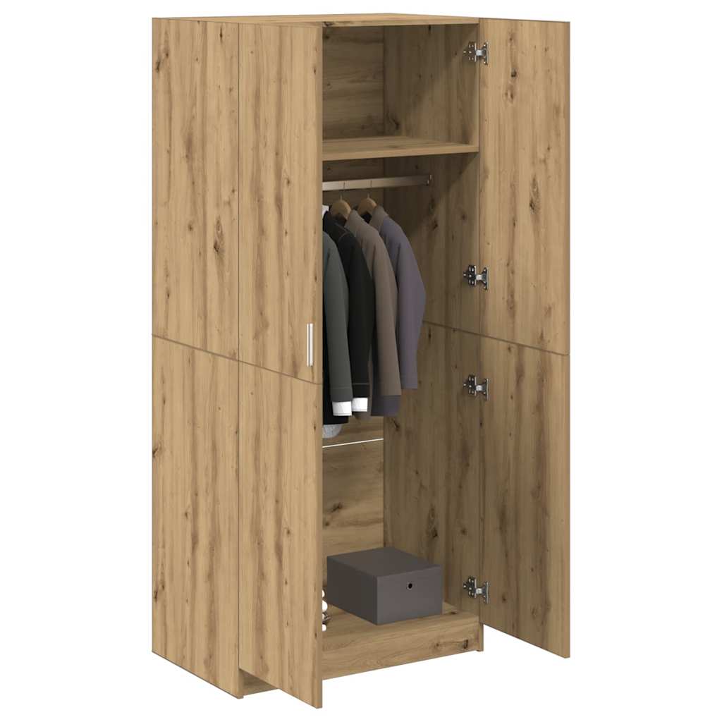 Garde-robe chêne artisanal 80x52x180 cm bois d'ingénierie Armoires vidaXL