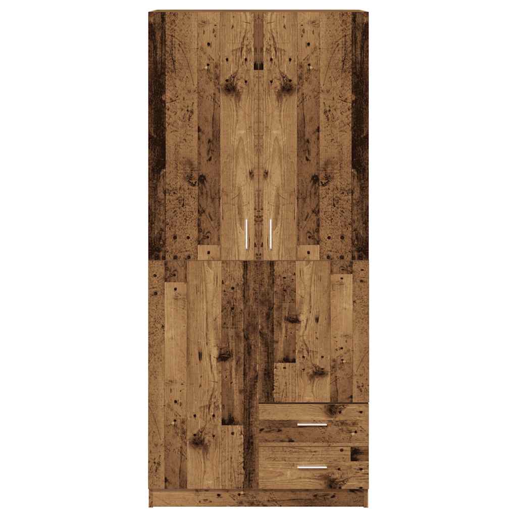 Garde-robe vieux bois 80x52x180 cm bois d'ingénierie Armoires vidaXL   