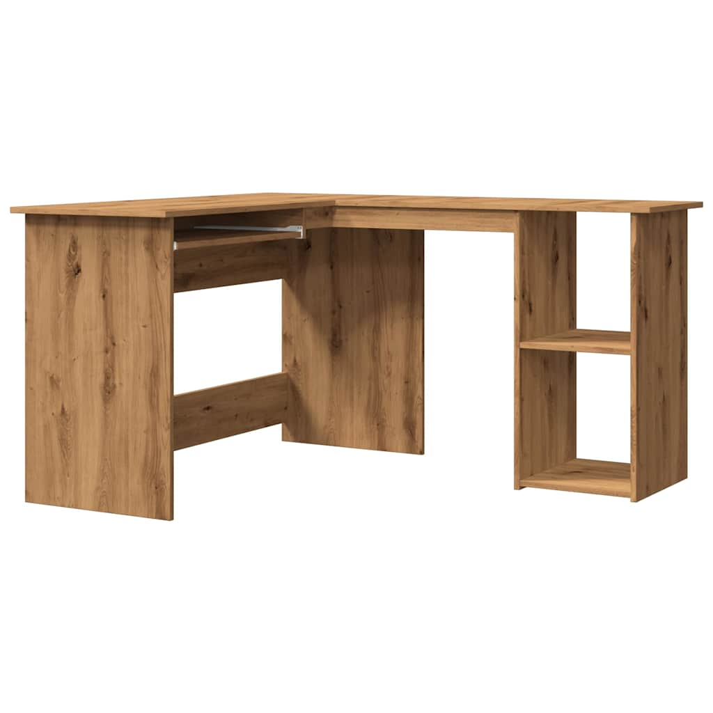 Bureau d'angle chêne artisanal 120x140x75 cm bois d'ingénierie Bureaux vidaXL   