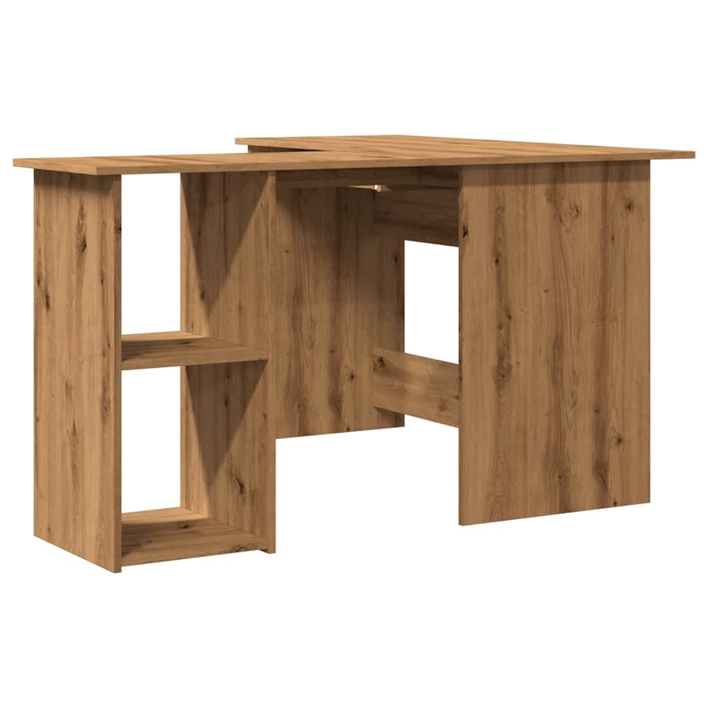 Bureau d'angle chêne artisanal 120x140x75 cm bois d'ingénierie Bureaux vidaXL   