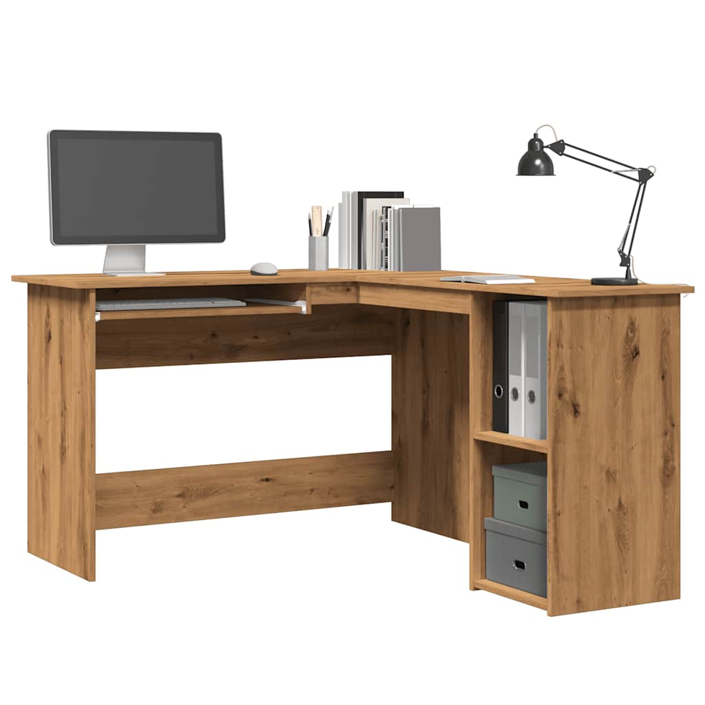 Bureau d'angle chêne artisanal 120x140x75 cm bois d'ingénierie Bureaux vidaXL   