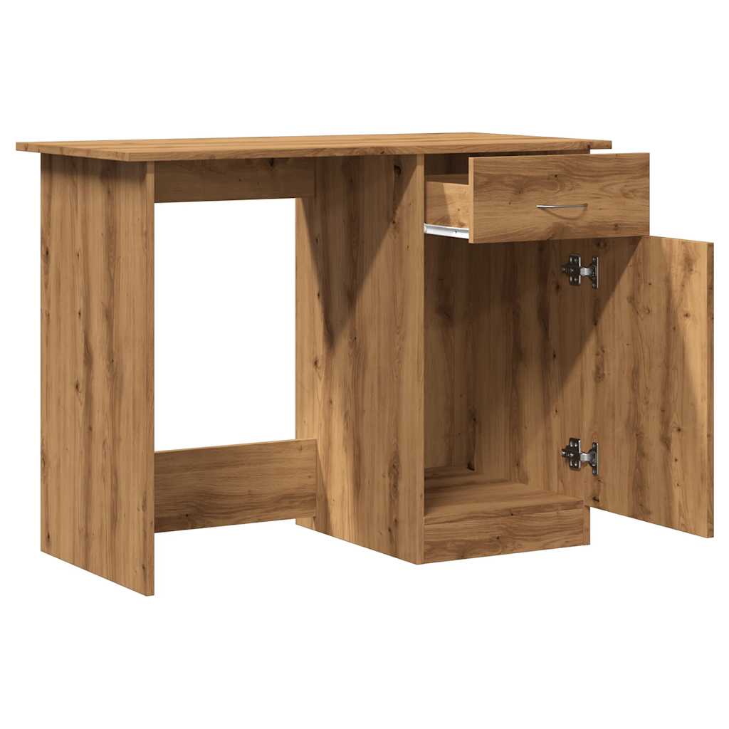 Bureau chêne artisanal 100x50x76 cm bois d'ingénierie Bureaux vidaXL   