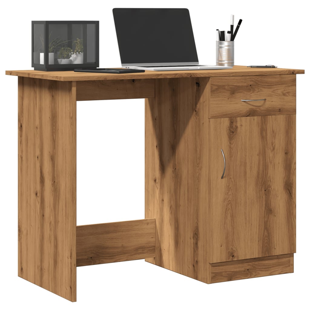 Bureau chêne artisanal 100x50x76 cm bois d'ingénierie Bureaux vidaXL   