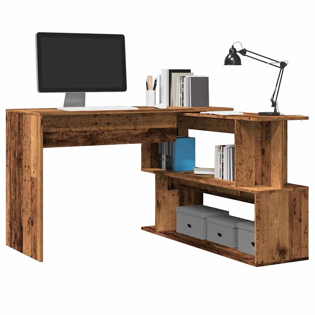 Bureau d'angle vieux bois 200,5x50x76 cm bois d'ingénierie Bureaux vidaXL