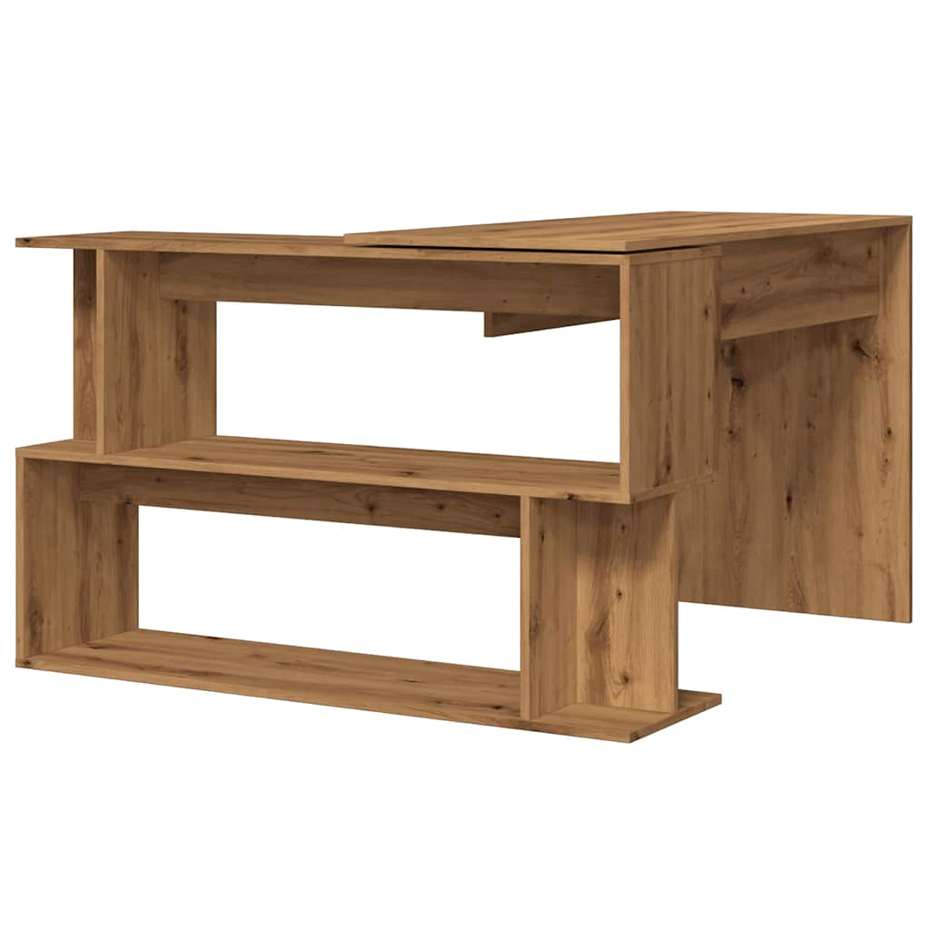 Bureau d'angle chêne artisanal 200,5x50x76 cm bois d'ingénierie Bureaux vidaXL