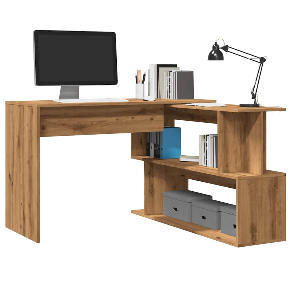 Bureau d'angle chêne artisanal 200,5x50x76 cm bois d'ingénierie Bureaux vidaXL