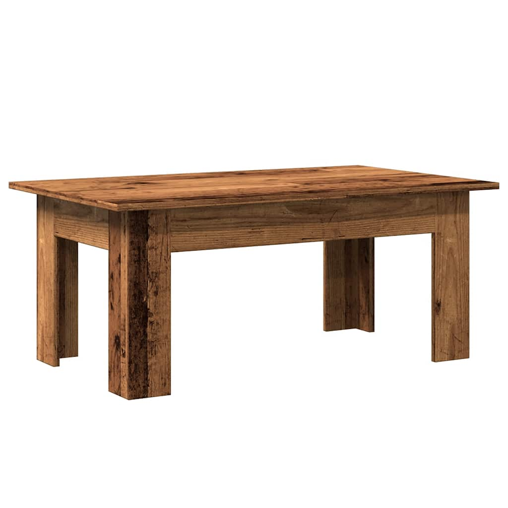 Table basse vieux bois 100x60x42 cm bois d'ingénierie - Xios Store SNC