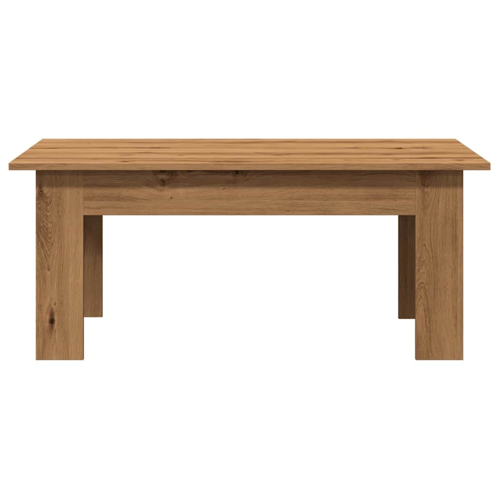 Table basse chêne artisanal 100x60x42 cm bois d'ingénierie - Xios Store SNC