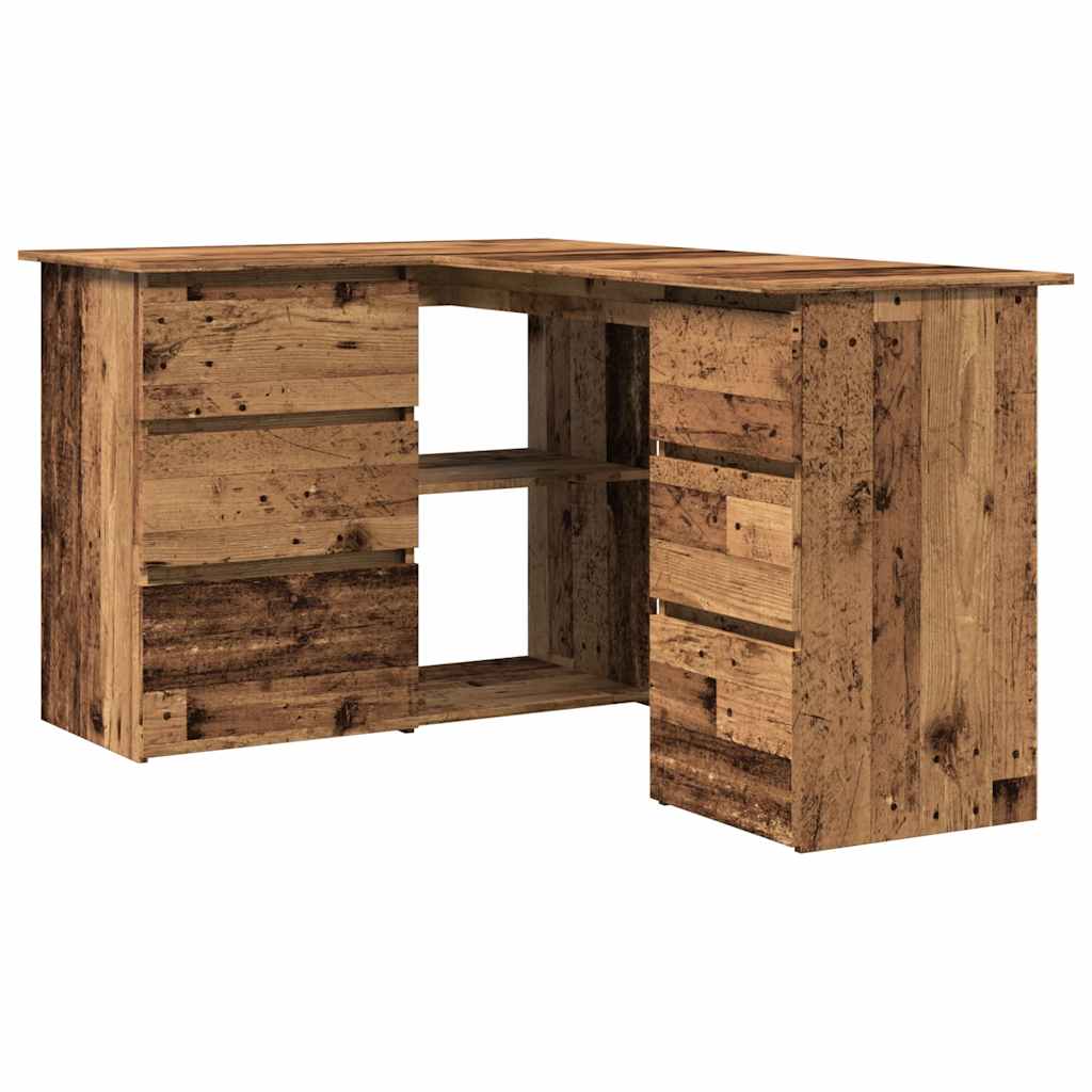 Bureau d'angle vieux bois 145x100x76 cm bois d'ingénierie Bureaux vidaXL   