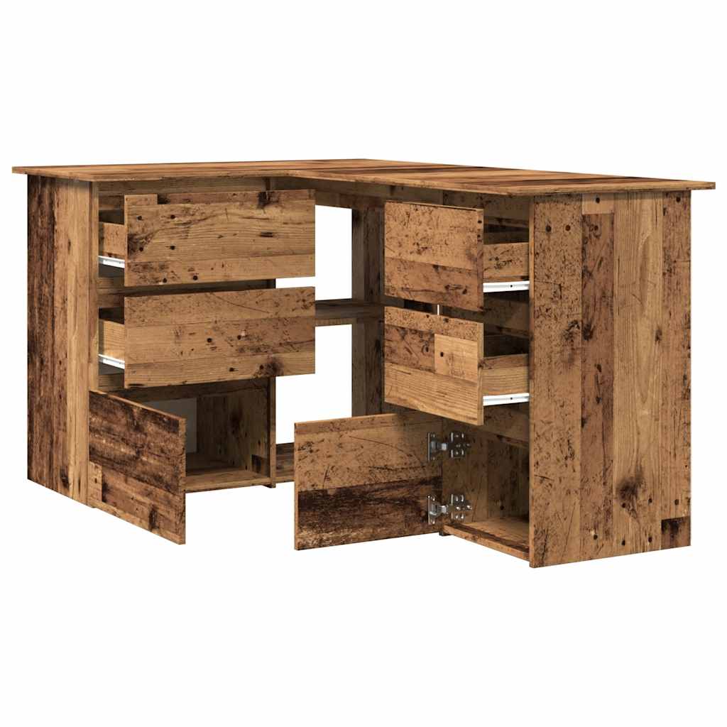 Bureau d'angle vieux bois 145x100x76 cm bois d'ingénierie Bureaux vidaXL   