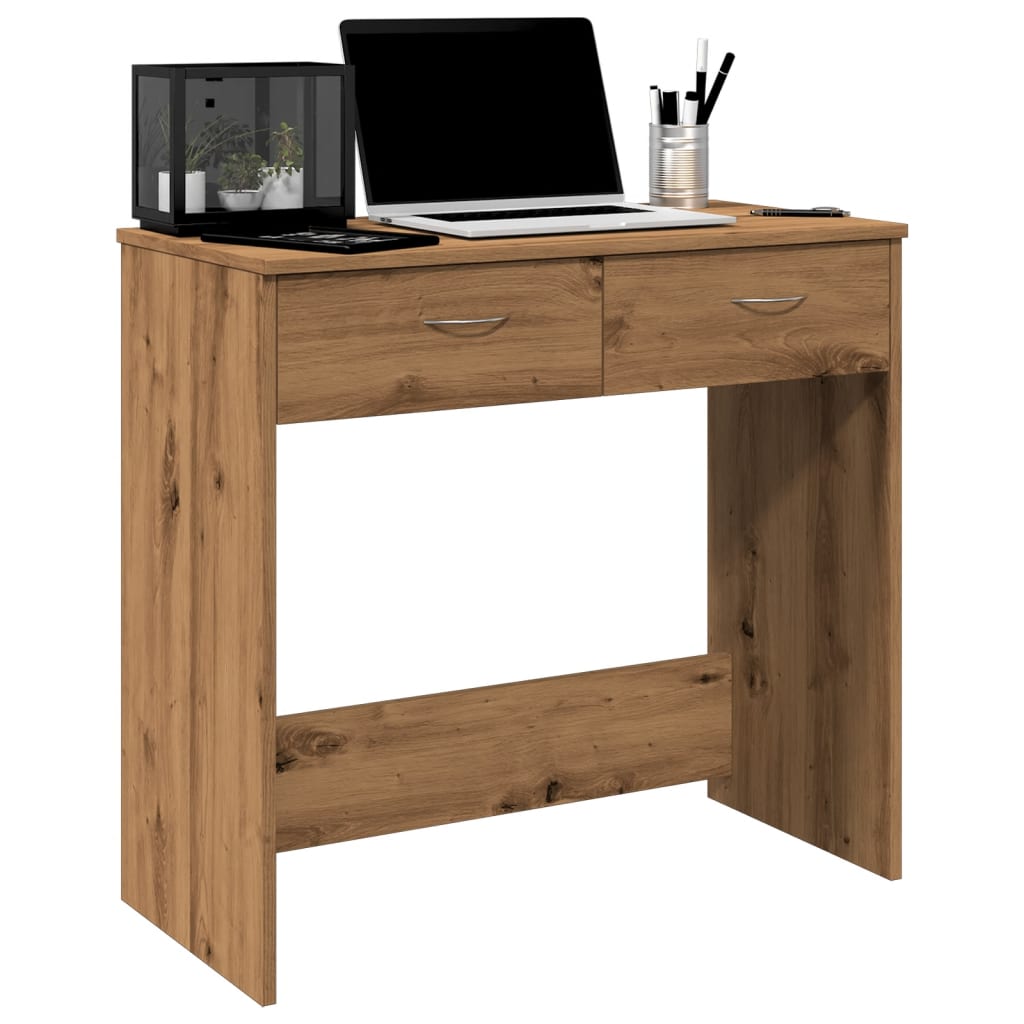 Bureau chêne artisanal 80x40x75 cm bois d'ingénierie Bureaux vidaXL   