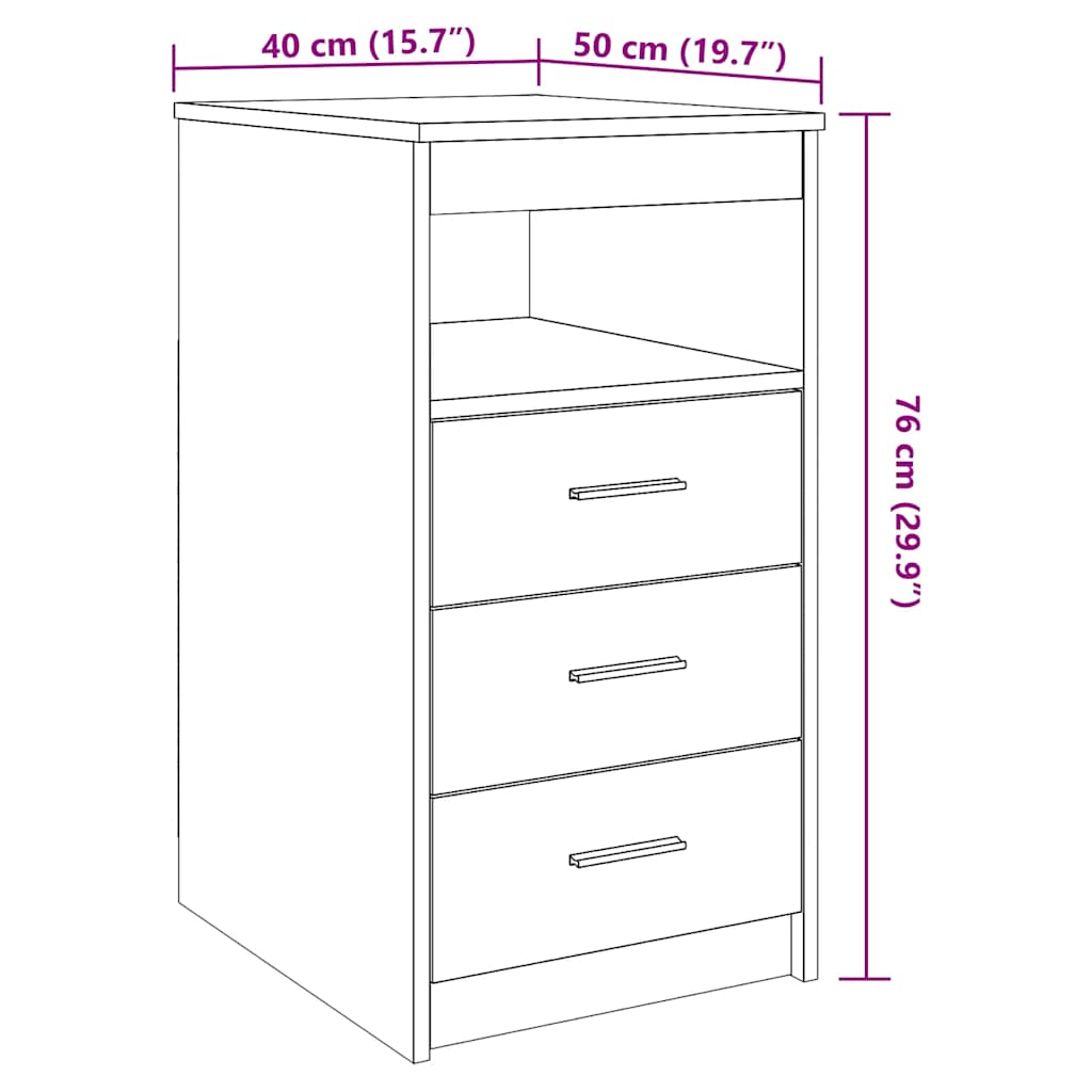 Armoire à tiroirs vieux bois 40x50x76 cm bois d'ingénierie Casiers & armoires de rangement vidaXL   