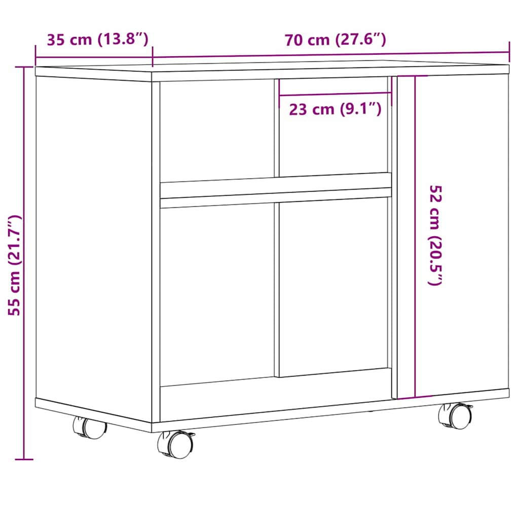 Table d'appoint vieux bois 70x35x55 cm bois d'ingénierie Tables d'appoint vidaXL   