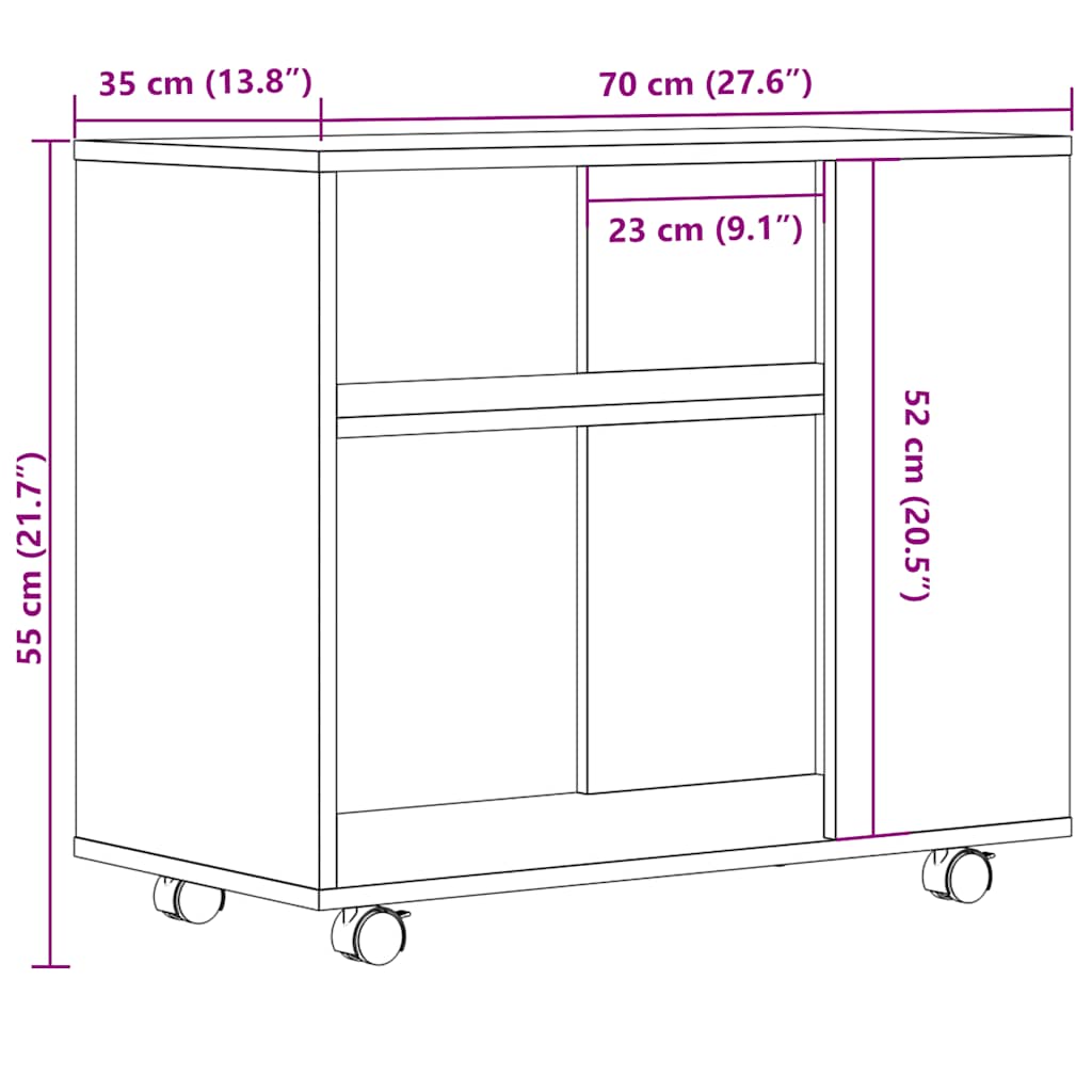 Table d'appoint chêne artisanal 70x35x55 cm bois d'ingénierie Tables d'appoint vidaXL   