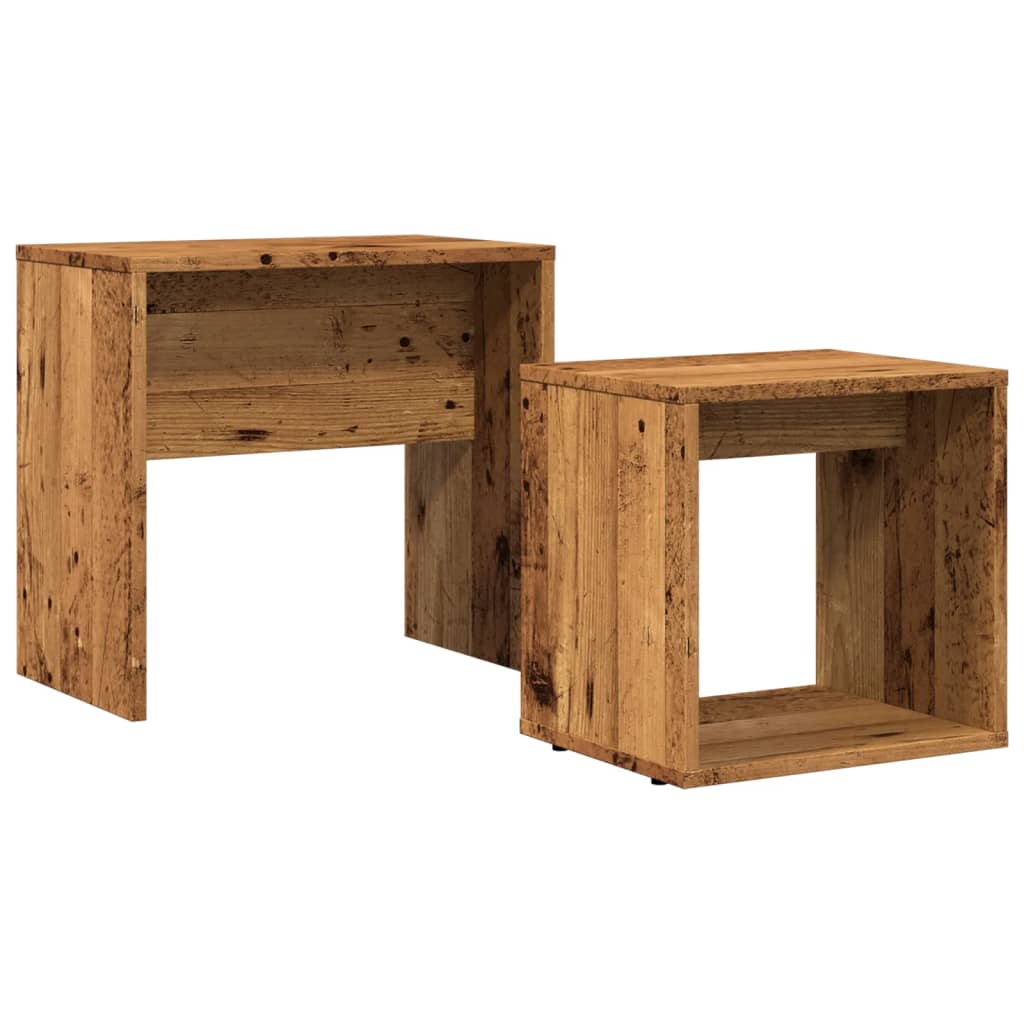 Tables basses gigognes 2 pcs vieux bois bois d'ingénierie Tables basses vidaXL   