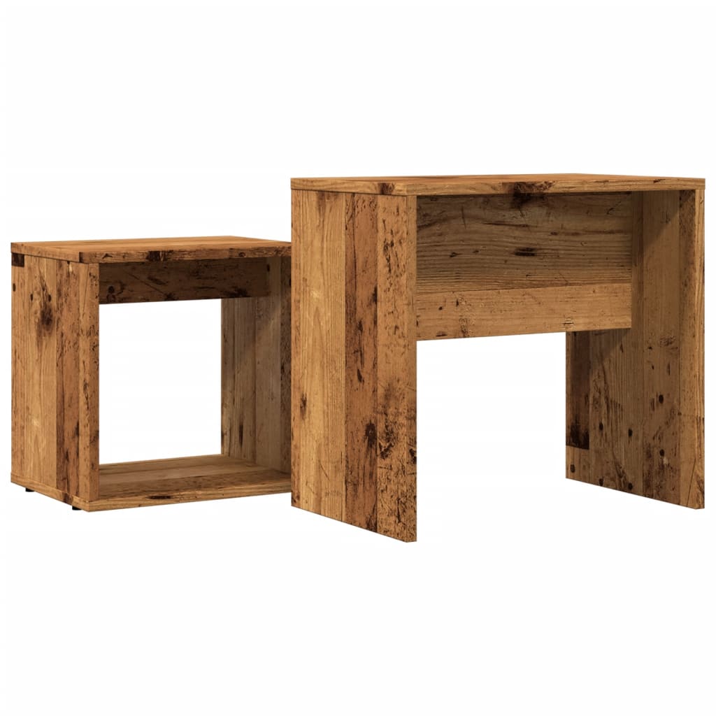 Tables basses gigognes 2 pcs vieux bois bois d'ingénierie Tables basses vidaXL   