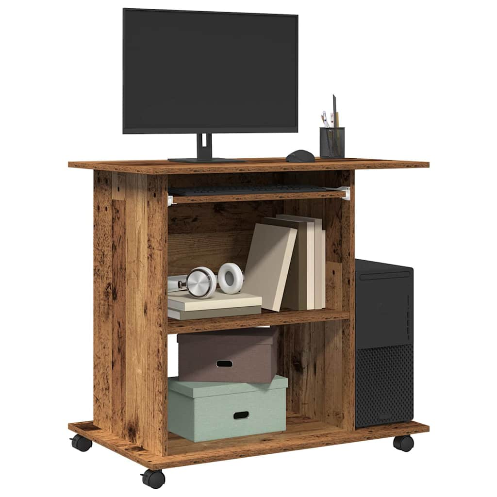 Bureau d'ordinateur vieux bois 80x50x75 cm bois d'ingénierie Bureaux vidaXL   