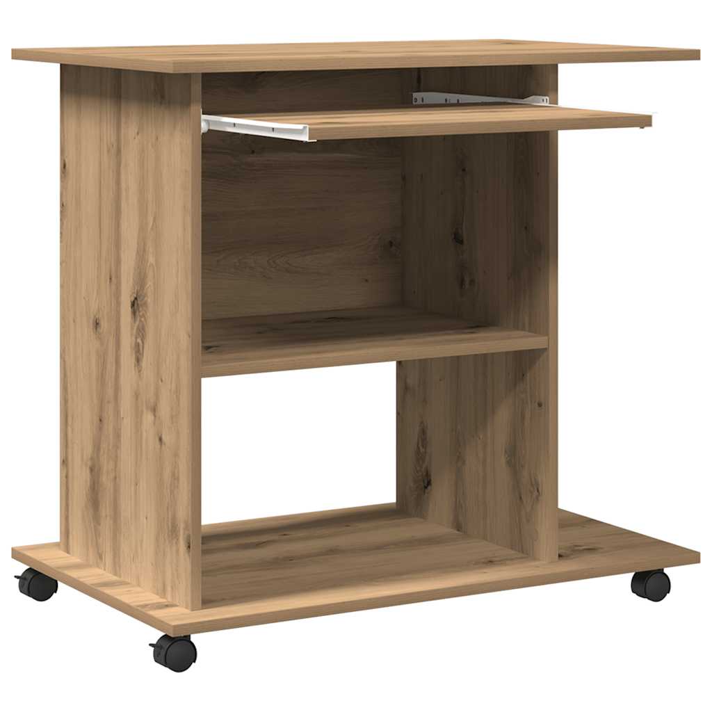 Bureau d'ordinateur chêne artisanal 80x50x75 cm bois ingénierie Bureaux vidaXL   