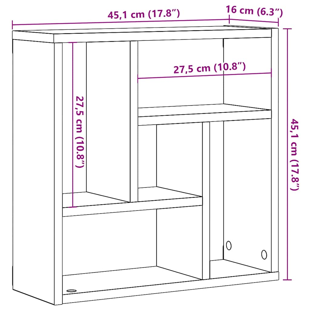 Étagère murale vieux bois 45x16x45 cm bois d'ingénierie Étagères murales & corniches vidaXL   