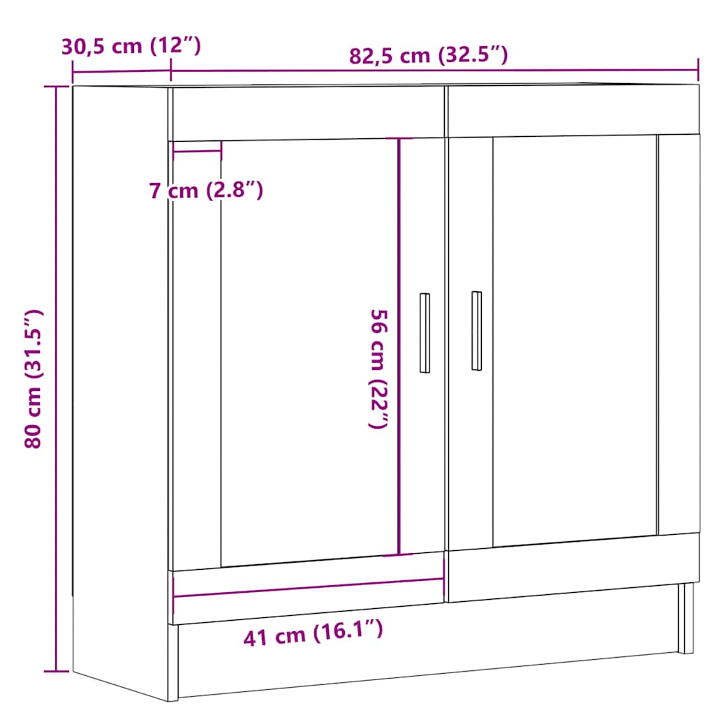 Meuble vieux bois 82,5x30,5x80 cm bois d'ingénierie Bibliothèques vidaXL