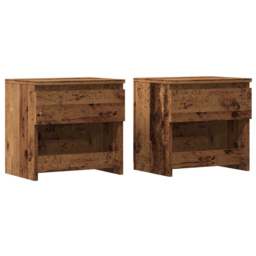 Tables de chevet 2 pcs vieux bois 40x30x39 cm bois ingénierie Tables de chevet vidaXL