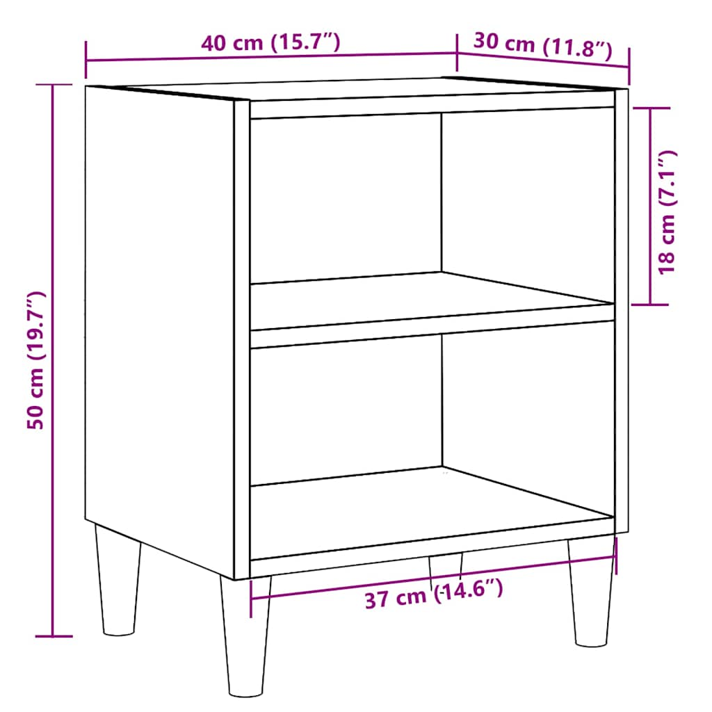 Table de chevet vieux bois 40x30x50 cm bois d’ingénierie Tables de chevet vidaXL