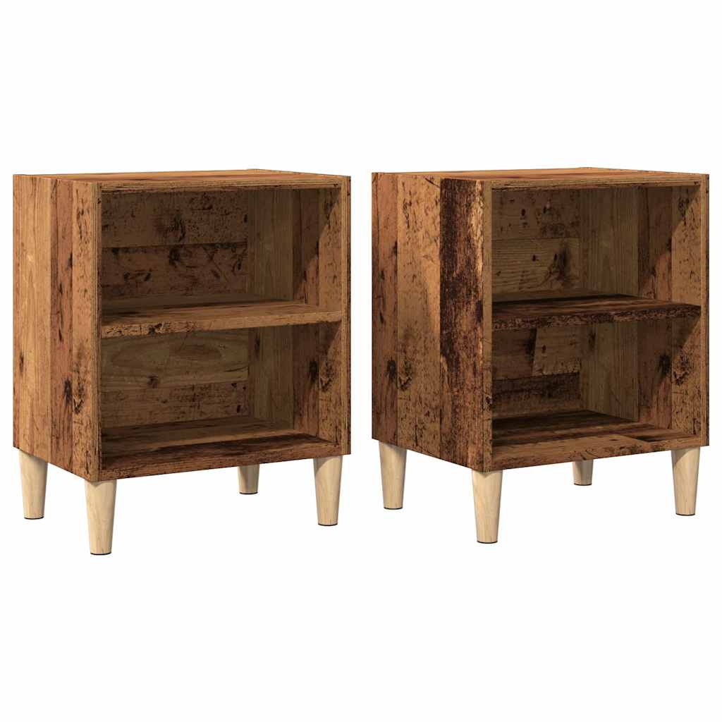 Tables de chevet 2 pcs vieux bois 40x30x50 cm bois d’ingénierie Tables de chevet vidaXL