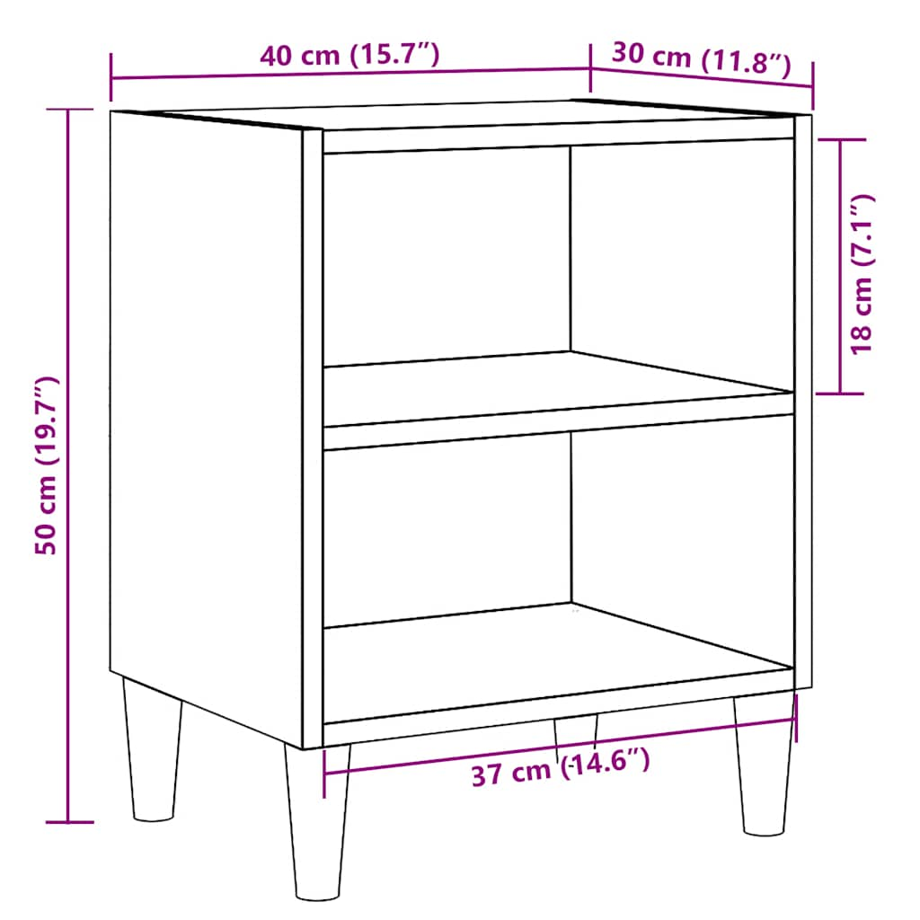 Tables de chevet 2 pcs chêne artisanal 40x30x50 cm Tables de chevet vidaXL